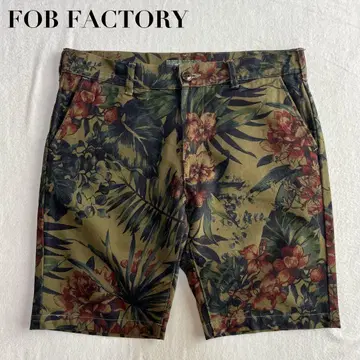 FOB FACTORY 보태니컬 무늬 올 패턴 꽃무늬 숏팬츠 M 일본제