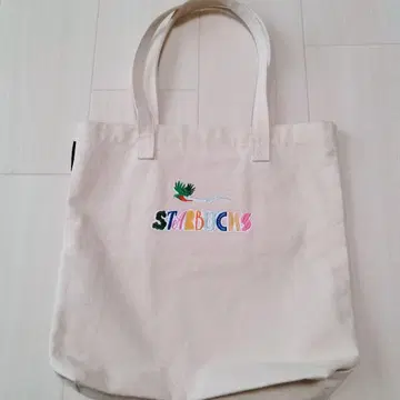 스타벅스 리사이클 코튼 토트백 컬러풀 자수