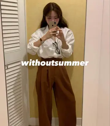 완판템 withoutsummer bas 슬랙스 브라운