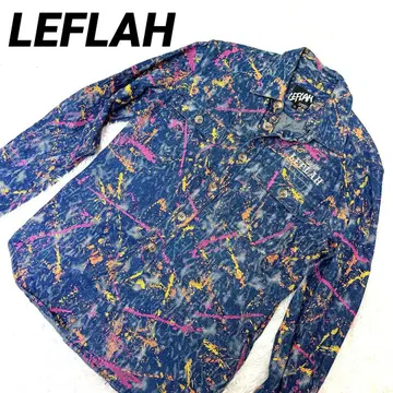 LEFLAH 스플래터 데님 자켓 XL 사이즈