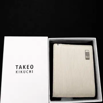 TAKEO KIKUCHI 접이식 지갑 화이트/블랙
