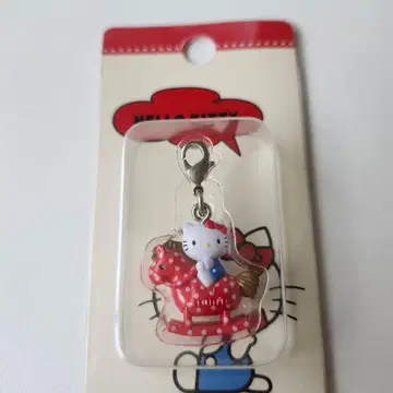 레어 헬로키티 모시모시 도트 목마 지퍼 마스코트 2008년