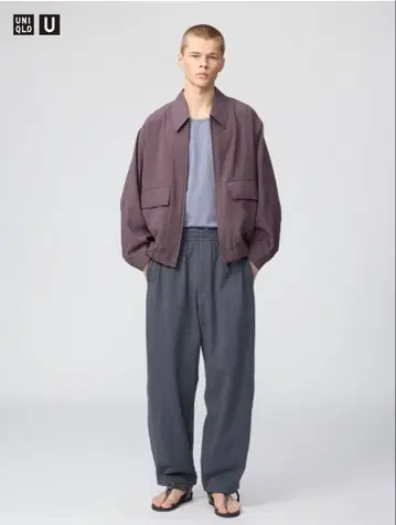 UNIQLO U 맨투맨 커브 팬츠 그레이 S