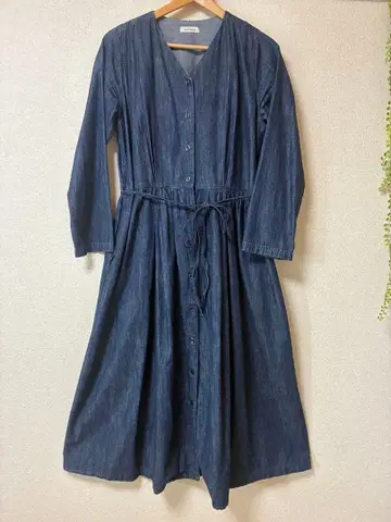 안도마이라 데님 긴팔 셔츠 원피스 L 사이즈