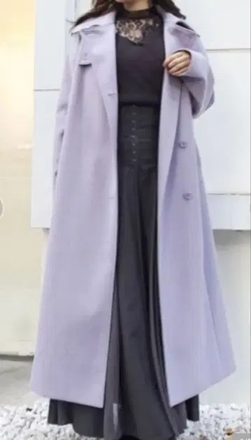 MERCURY DUO 라벤더 퍼플 롱 코트