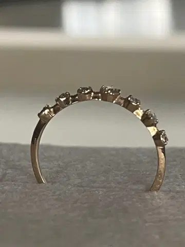 K10YG 7개 큐빅 지르코니아 반지 9호