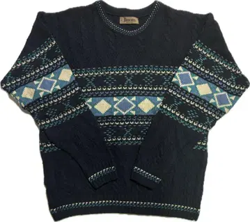 Jantzen 기하학 패턴 니트 스웨터 L 사이즈 80s