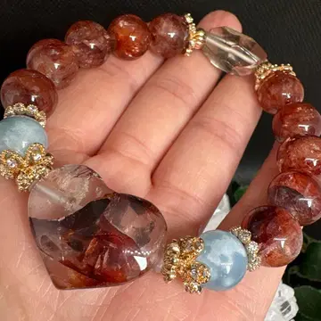 라이모나이트 인 쿼츠 하트 제우스 쿼츠 팔찌