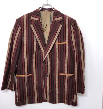 쇼와 레트로 Minerva 구제 의류 멀티 스트라이프 테일러드 자켓