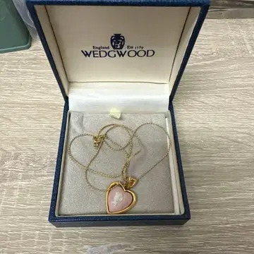 레어 빈티지 박스 포함 웨지우드 재스퍼 하트 목걸이