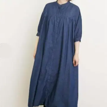 사만사 모스모스 [ 접촉 냉감 ] 셔츠 원피스 (네이비)