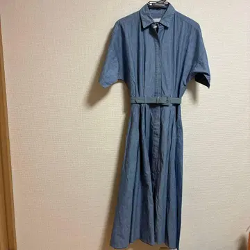 NORMA KAMALI 블루 셔츠 원피스 반팔