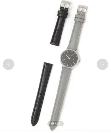 새상품 BAYFLOW MID 라운드 플랫 워치 그레이 x 블랙