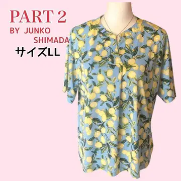 PART2 JUNKO SHIMADA 레몬 패턴 블라우스 LL 빅 사이즈