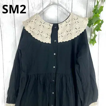 [ 새상품급 ] 사만사 모스모스 세일러 원피스 레이스 블랙 린넨 혼방