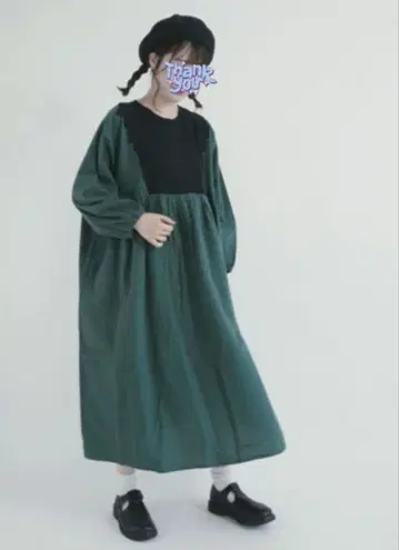 사만사 모스모스 긴팔 배색 레이스 원피스