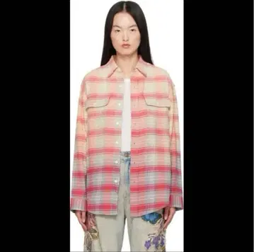 새상품 R13 핑크&베이지 릴랙스 워크 셔츠