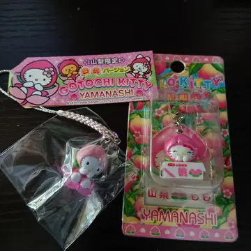 지역 한정 키티 스트랩 & 지퍼 마스코트 야마나시 한정 복숭아 버전