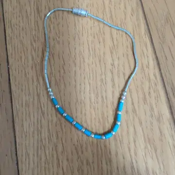 파랑과 실버 비즈 팔찌