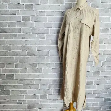 새상품급 셔츠 원피스 롱 베이지 밀리터리 겉옷 봄옷 B701