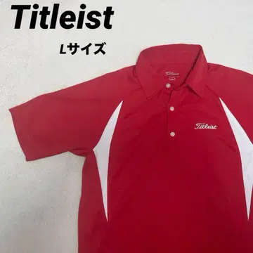 타이틀리스트 골프웨어 반팔 피케 셔츠 레드 L 사이즈