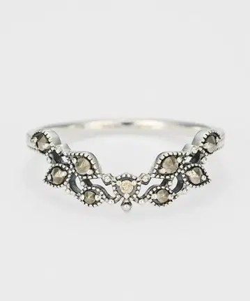 agete 9호 마카사이트 다이아몬드 실버 반지