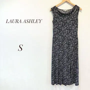새상품급 로라 애슐리 드레이프 민소매 원피스 블랙 꽃무늬