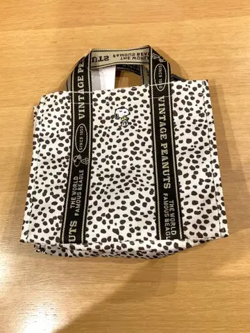 VINTAGE PEANUTS 레오파드 무늬 토트백 새상품