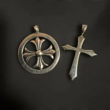TAKEO KIKUCHI 크로스 + 실버 925 각인 펜던트 탑 2점
