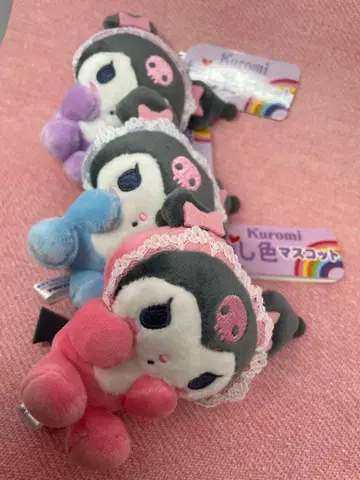 귀여운 산리오 쿠로미 최애 컬러 마스코트 봉제 인형 3개 세트