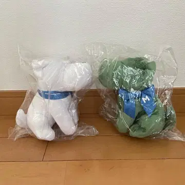[미개봉 새상품] 강아지 봉제 인형 세트 화이트 그린