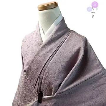 511 기모노 순수 실크 이중 기모노 이로무지 보라색