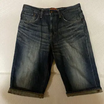 EDWIN 다크 블루 데님 숏팬츠 하프 팬츠 청바지 하프