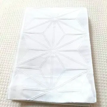 와 3 나마츠안 반폭 오비 유카타 코몬 린넨 아사노하 화이트 탁한 핑크