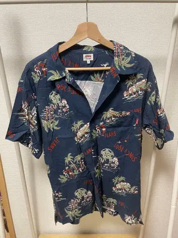 EDWIN 하와이안 프린트 반팔 셔츠