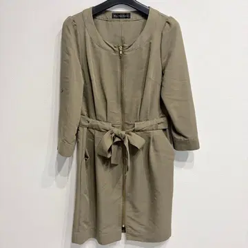 [ 2WAY ] 그린 라벨 릴랙싱 지퍼 원피스 겉옷 F 카키