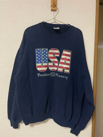 USA 국기 디자인 맨투맨 네이비 저지스 XL