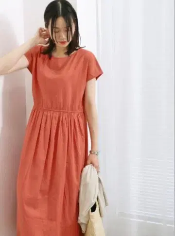 사만사 모스모스 오렌지 티셔츠 원피스 & 칠부 반팔 폭 셔츠 포함