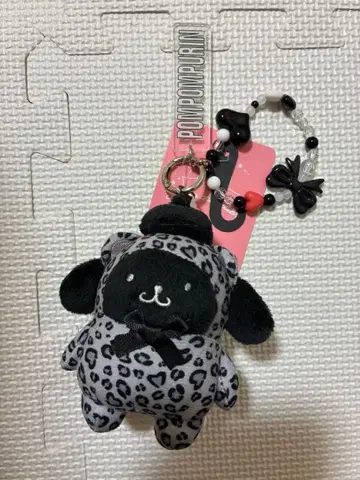 아베일 산리오 폼폼푸딩 레오파드 무늬 마스코트 참 택 포함 새상품