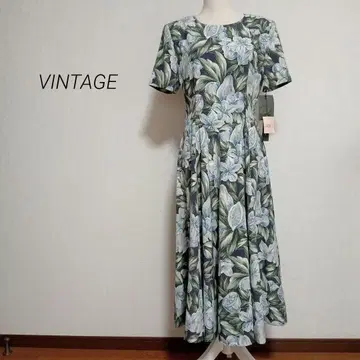 [ 새상품급 ] 쇼와 레트로 꽃무늬 롱 원피스 리본 벨트