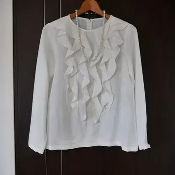 미사용 49AV. junko shimada 화려한 프릴 블라우스 38