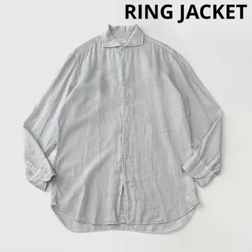 링 재킷(RING JACKET) 와이드 칼라 린넨 셔츠 그레이