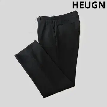 [미사용] HEUGN 유겐 백 새틴 개버 울 2 플리츠 팬츠