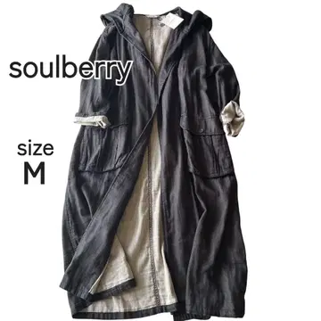 미사용 soulberry 소울베리 거즈 코트 겉옷 M 후드