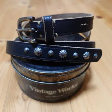 VINTAGE WORKS DH5745 블랙 가죽 벨트 프리 사이즈