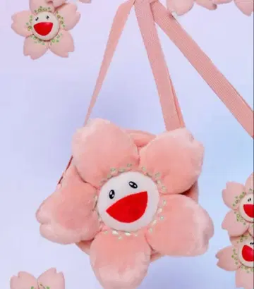 무라카미 다카시 카이카이키키 벚꽃 미니백 봉제 인형 백 살몬 핑크