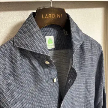 Finamore 피나모레 호리즌탈 칼라 코튼 린넨 셔츠 38