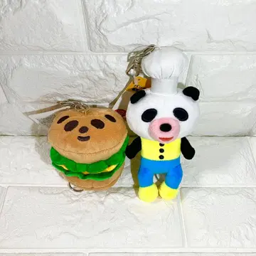 팬더의 숟가락 낚시릴 포함 봉제 인형 키링 2개 세트 시바타 케이코