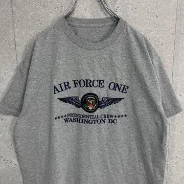 AIR FORCE ONE 대통령 비행기 자수T셔츠 그레이 L 사이즈 정도