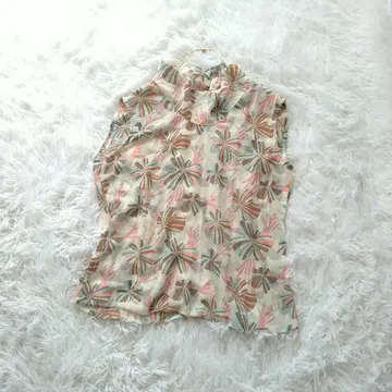 IDANA 꽃무늬 올 패턴 스탠다드 칼라 슬리브리스 튜닉 9